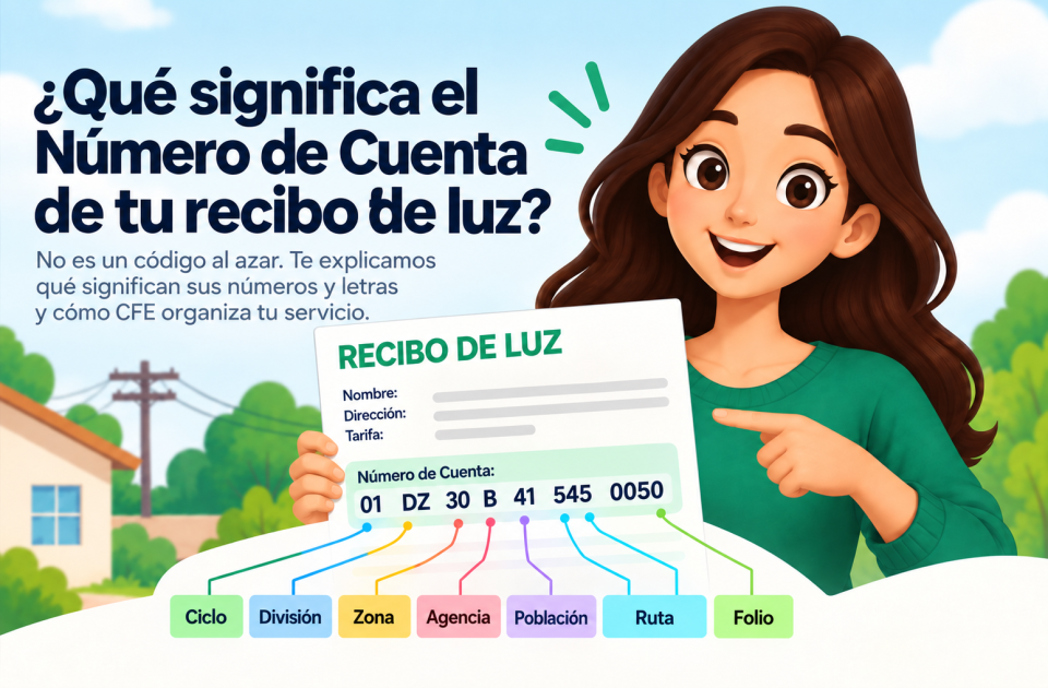 Digitos de la cuenta del recibo de luz