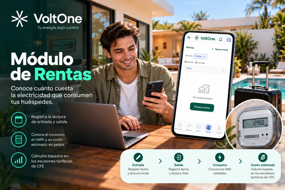 Modulo de rentas VoltOne Airbnb anfitrion